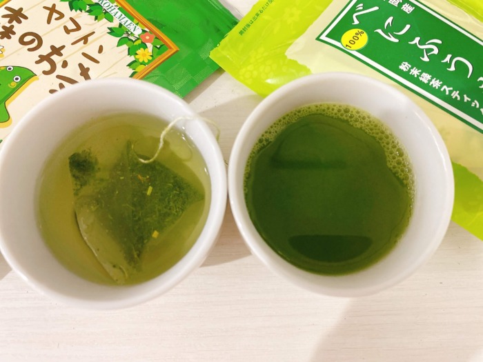 大和市大和東「横浜園」ヤマトン森のお茶&べにふうき色比較