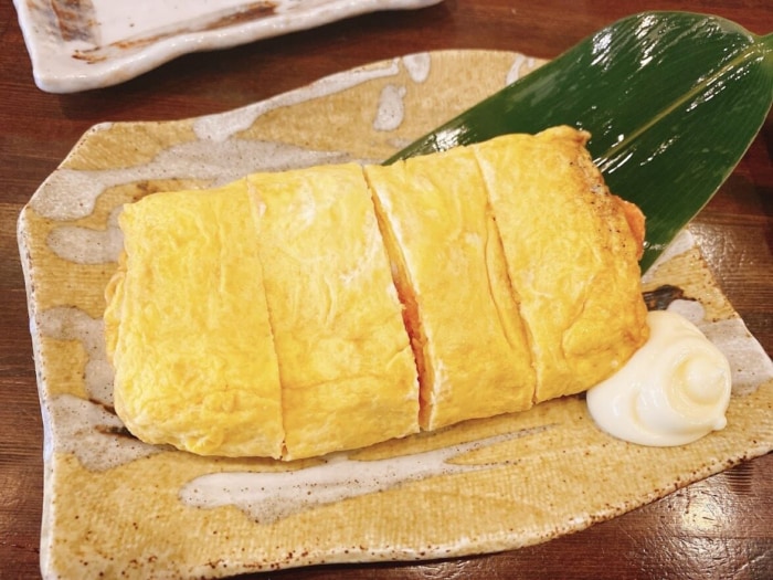 大和市中央林間「焼き鳥 寅丸」寅丸自家製の明太チーズの玉子焼き